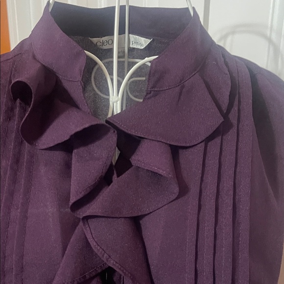 Cleo Purple Ruffle Blouse – XS Petite - Picture 3 of 11